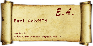 Egri Arkád névjegykártya